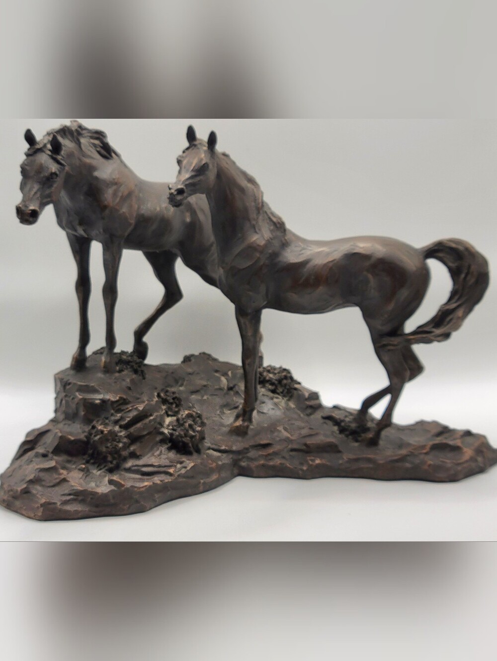 "Intruder" Cold Cast Bronze 12x8 Wild Horses By Lanford Monroe Franklin Gallery